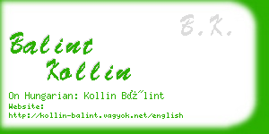 balint kollin business card